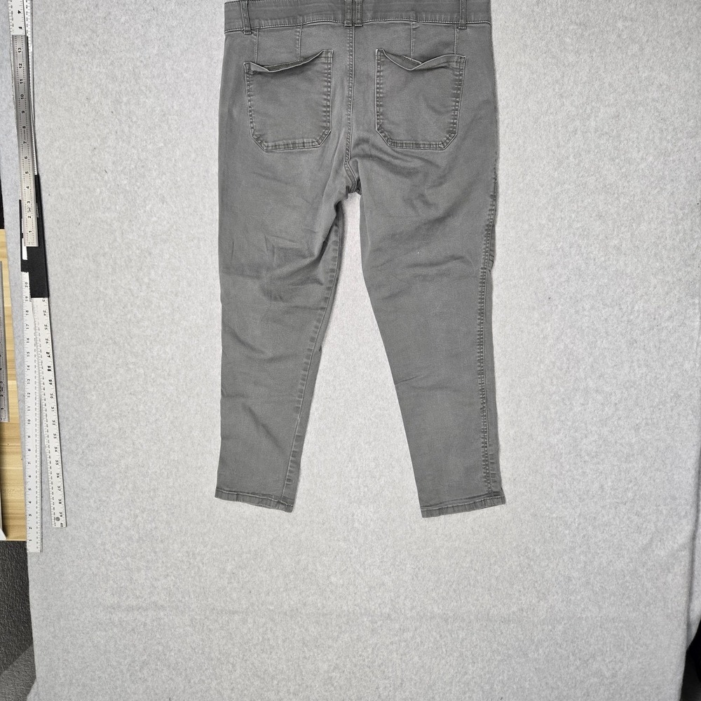 Democracy Women Pants 12 Gray Cargo Twill Button Zipper Slim 24" Inseam - Picture 13 of 15